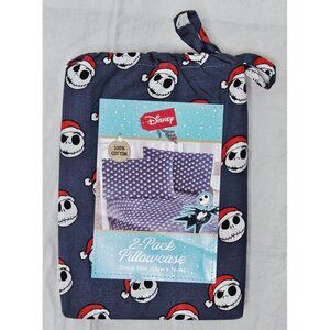 DISNEY The Nightmare Before Christmas Santa Jack Skellington 2 Pillowcases